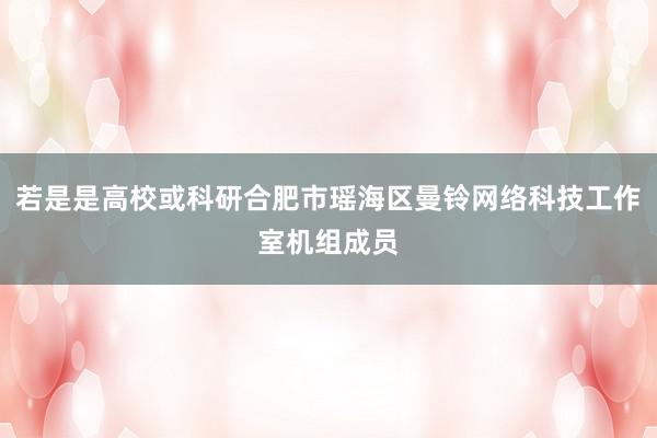若是是高校或科研合肥市瑶海区曼铃网络科技工作室机组成员